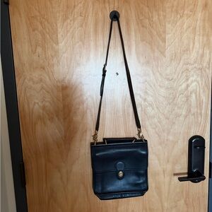Vintage Coach Black Genuine Leather Crossbody Bag